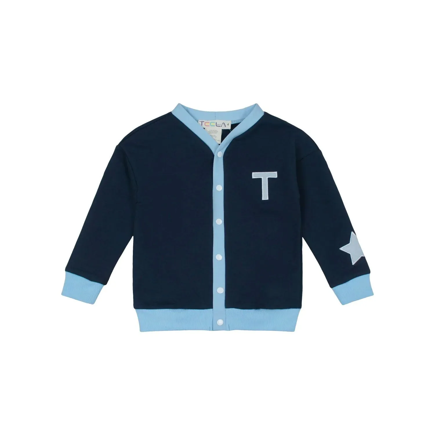 Teela Navy Patch Cardigan Top