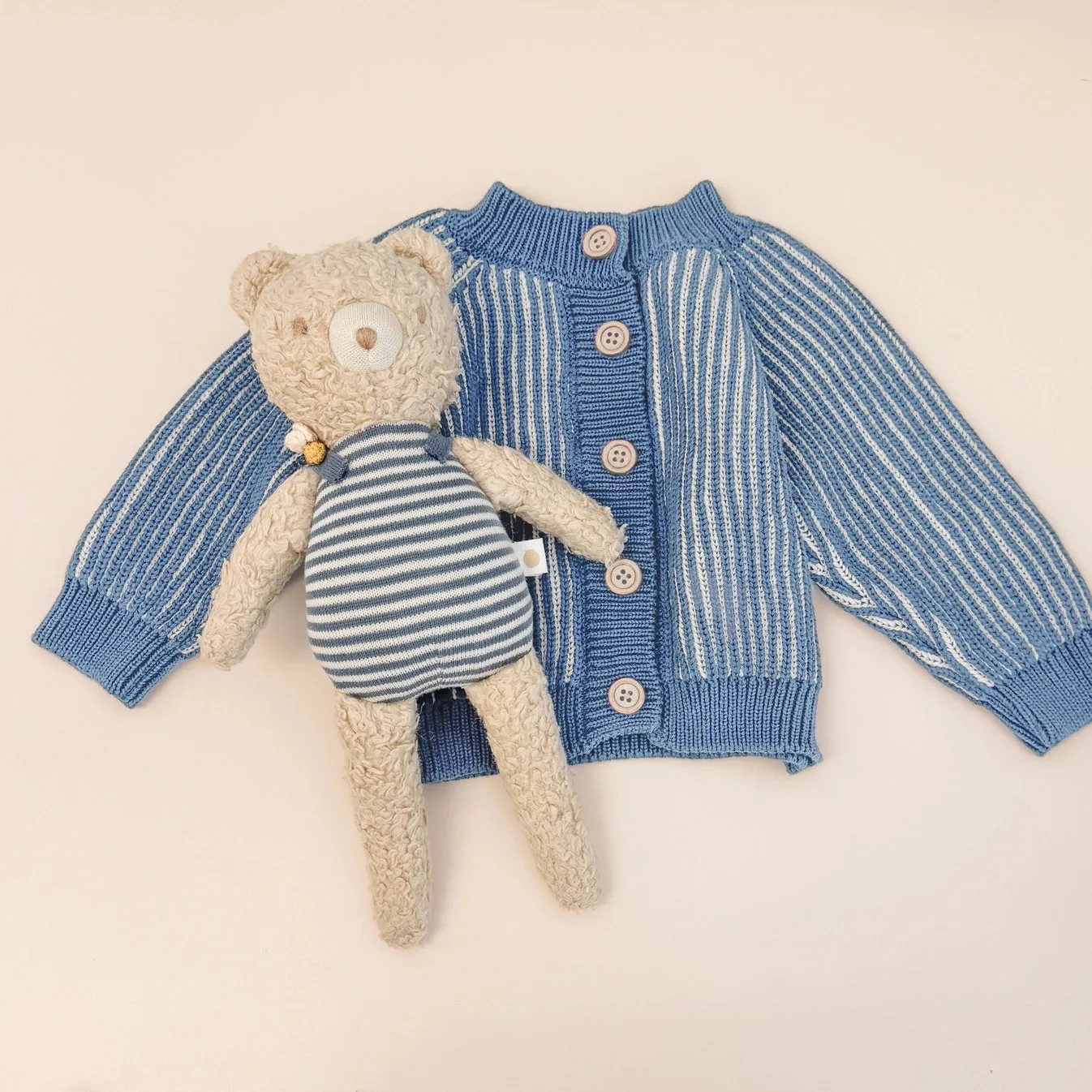 The Blueberry Hill Cotton Brioche Cardigan -  Dusty Blue
