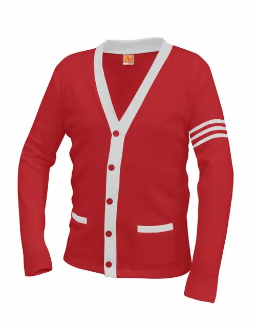 Unisex Adult Contrasting Trim Varsity Cardigan