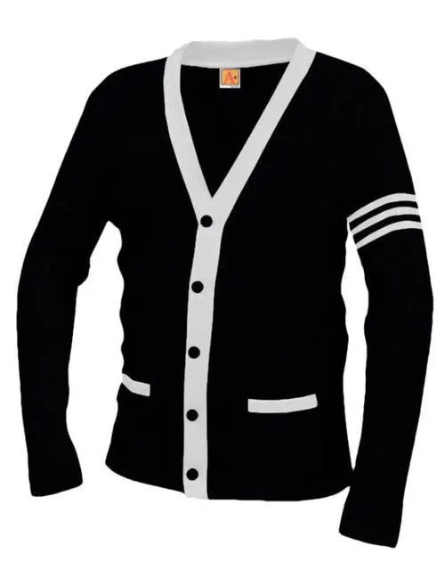 Unisex Adult Contrasting Trim Varsity Cardigan