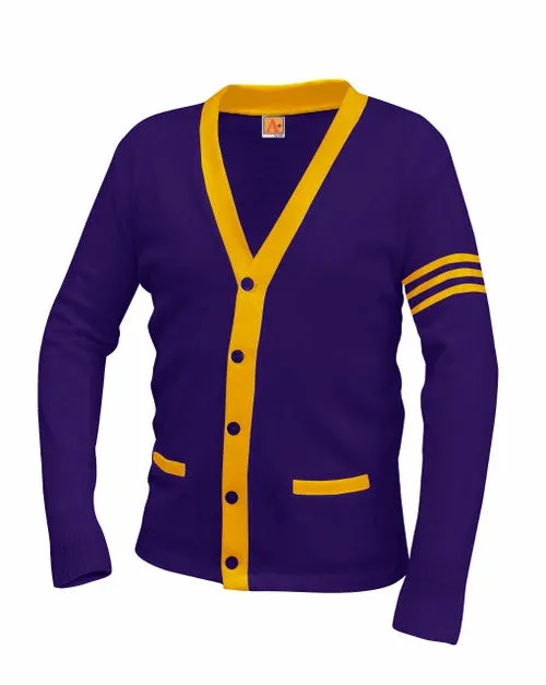 Unisex Adult Contrasting Trim Varsity Cardigan