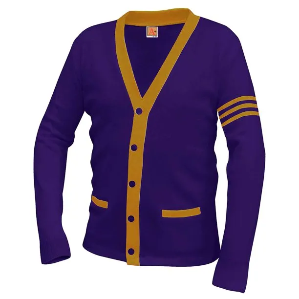 Unisex Adult Contrasting Trim Varsity Cardigan