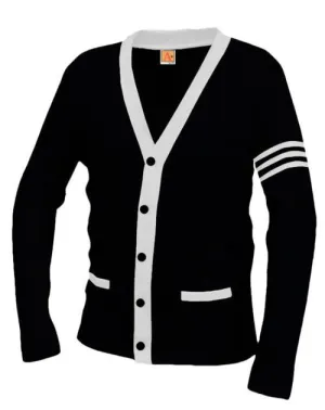 Unisex Adult Contrasting Trim Varsity Cardigan