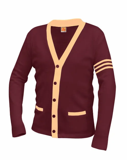 Unisex Adult Contrasting Trim Varsity Cardigan