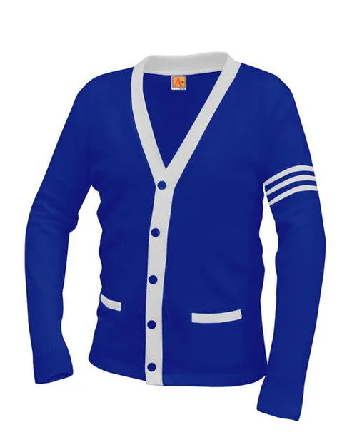 Unisex Adult Contrasting Trim Varsity Cardigan