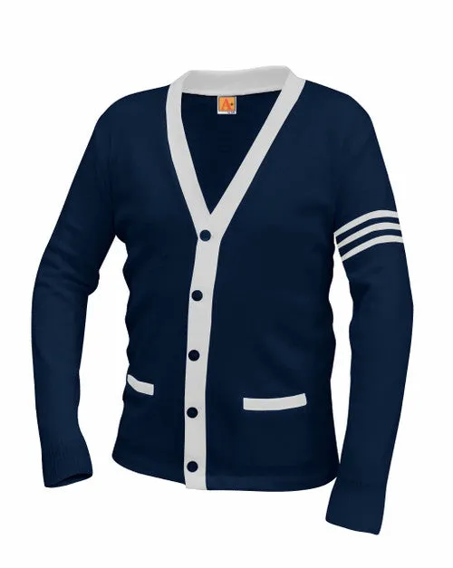 Unisex Adult Contrasting Trim Varsity Cardigan