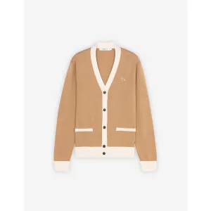 Unisex Baby Fox Patch Bi-Color Classic Cardigan - Beige