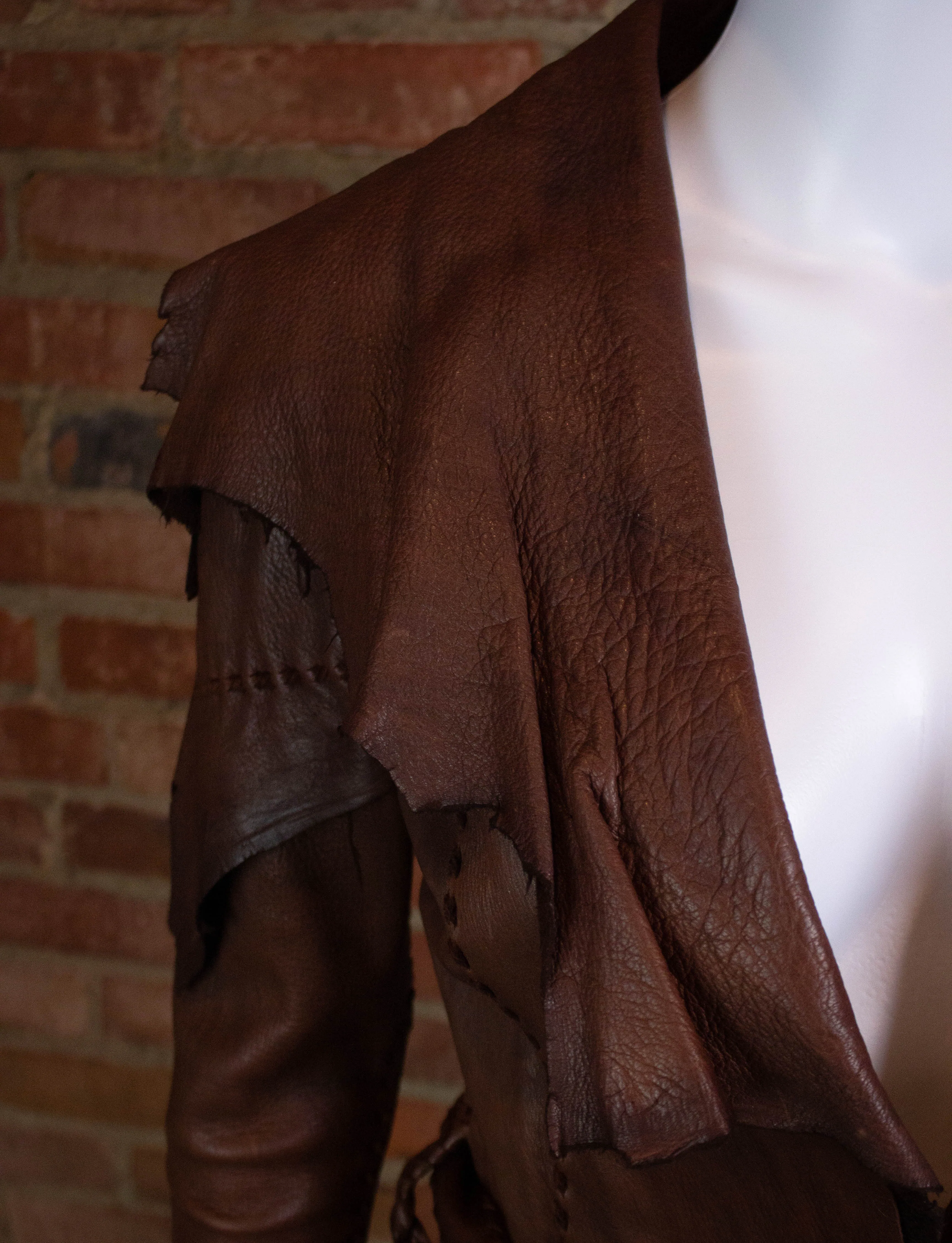 Vintage 70s Buckskin Brown Leather Coat Small