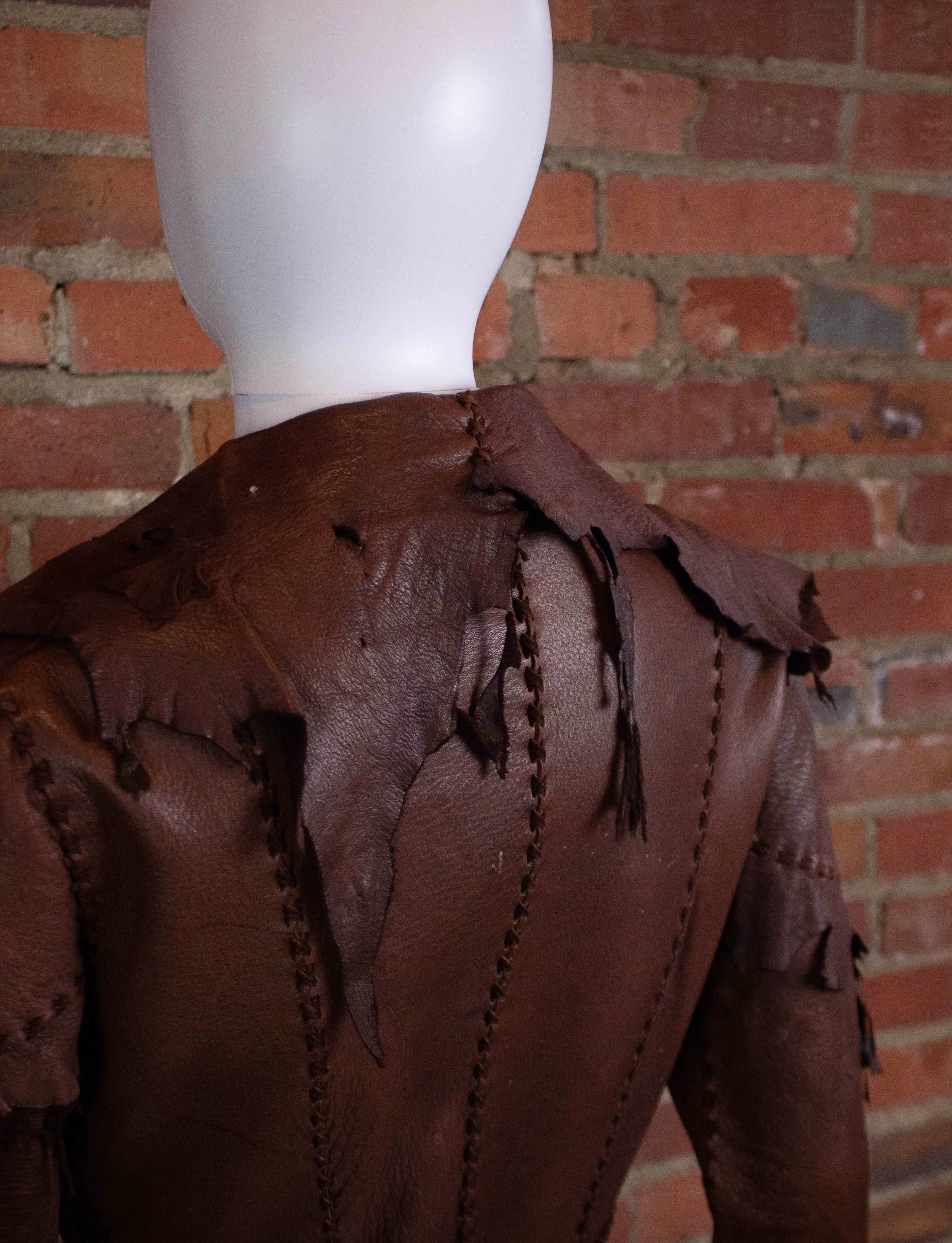 Vintage 70s Buckskin Brown Leather Coat Small