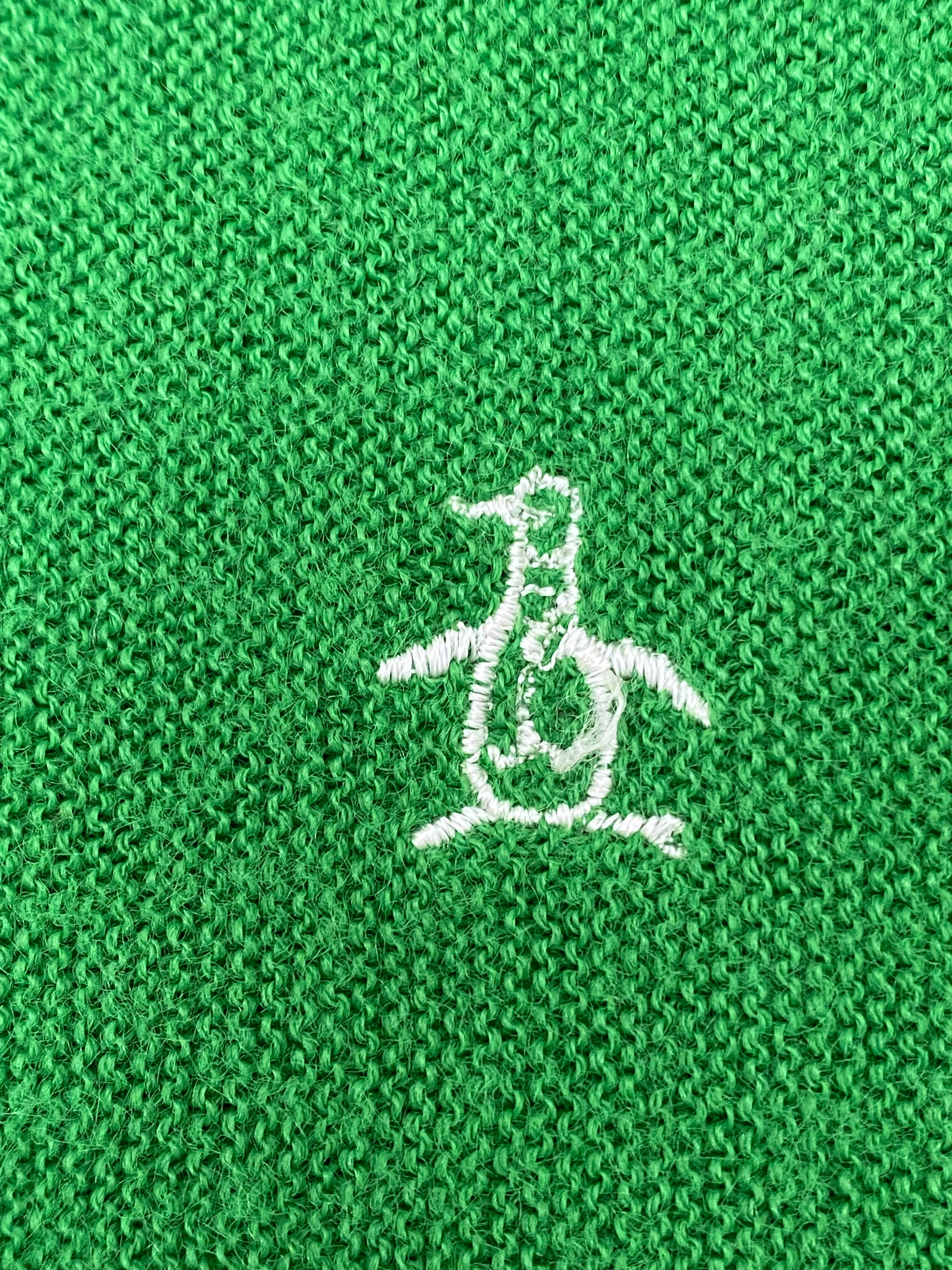 Vintage Grand Slam Munsingwear Penguin Green Cardigan Sweater (Large)