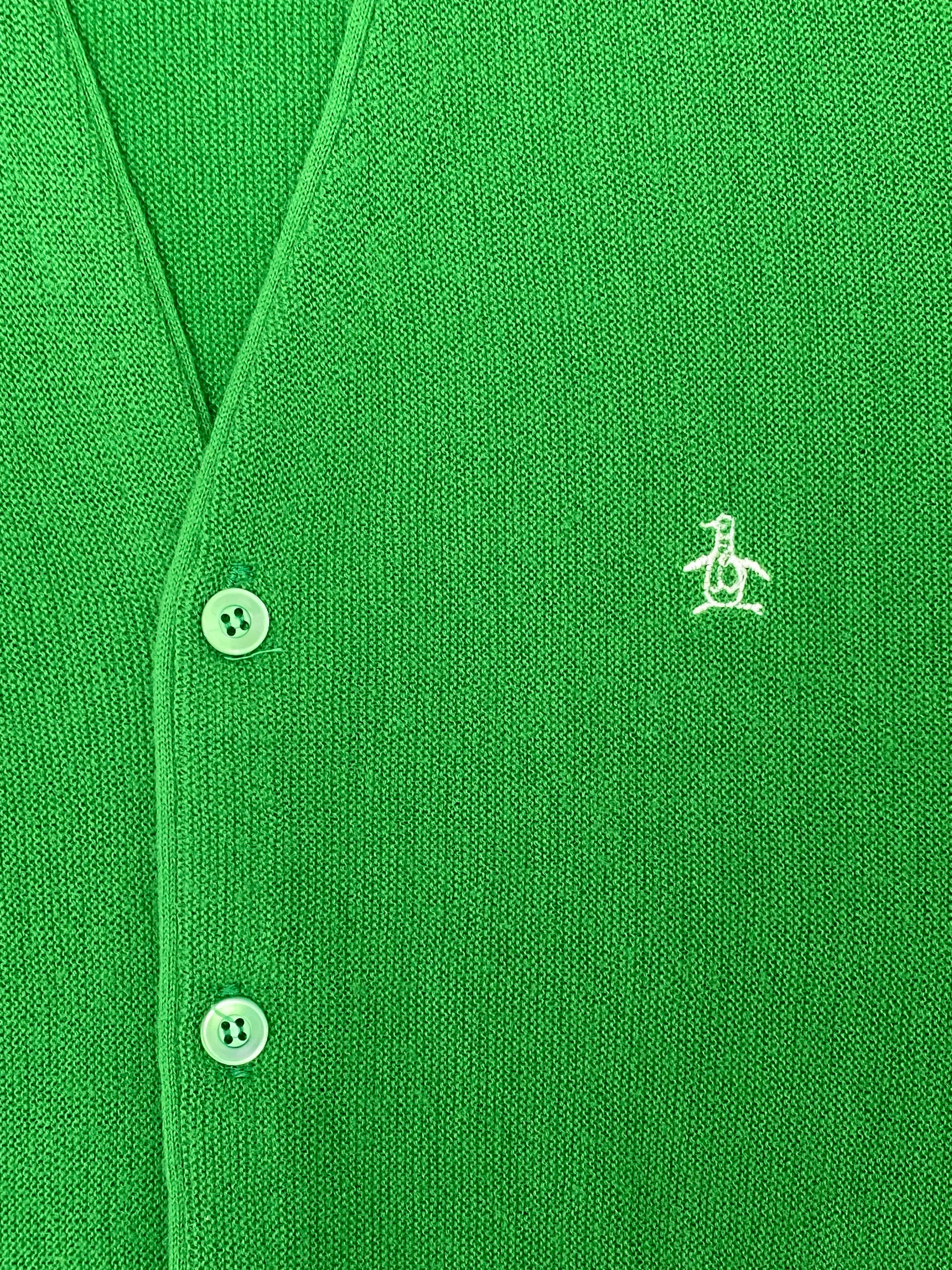 Vintage Grand Slam Munsingwear Penguin Green Cardigan Sweater (Large)