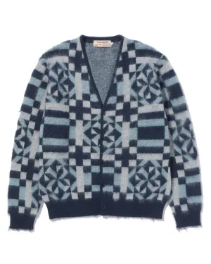 Vintage quilt mohair cardigan