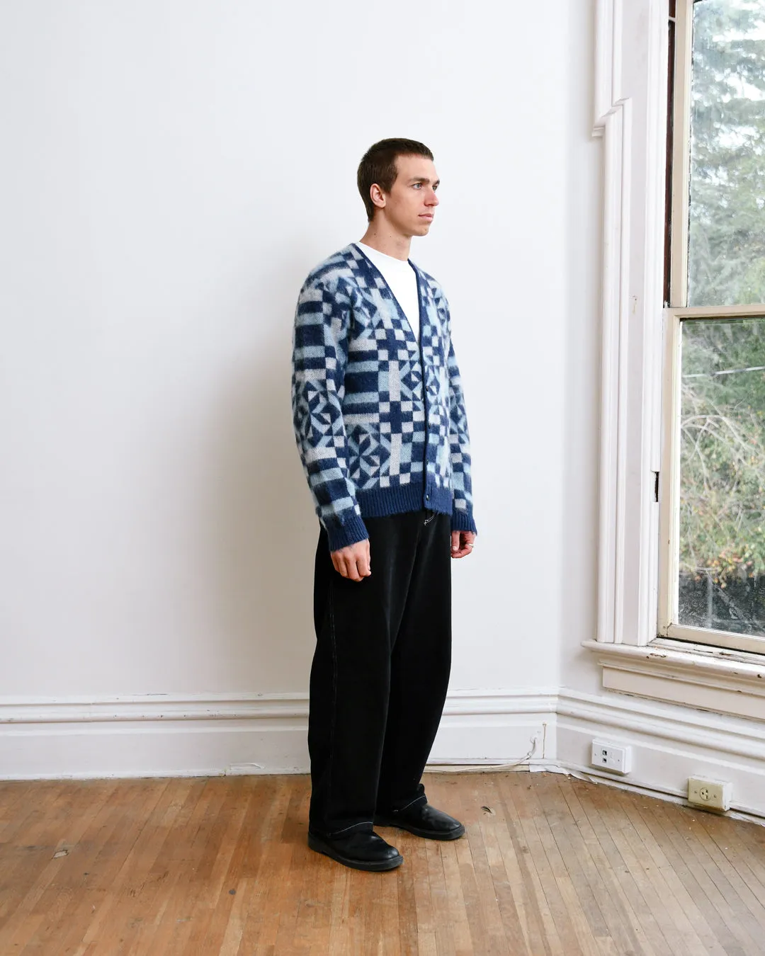 Vintage quilt mohair cardigan