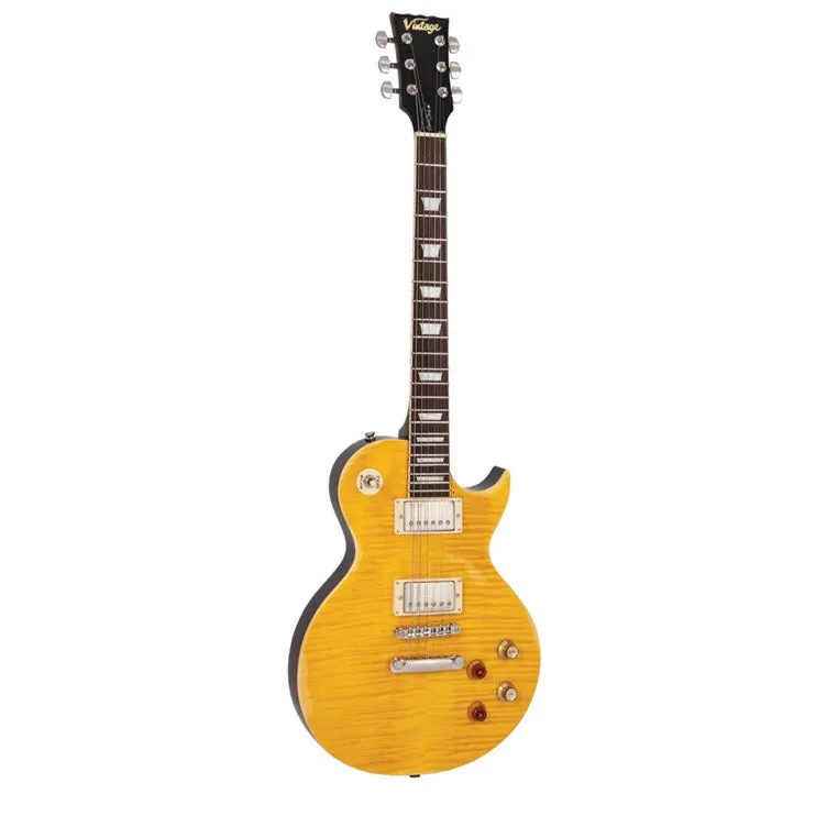 VINTAGE V100 ICON ELECTRIC GUITAR ~ DISTRESSED LEMON DROP