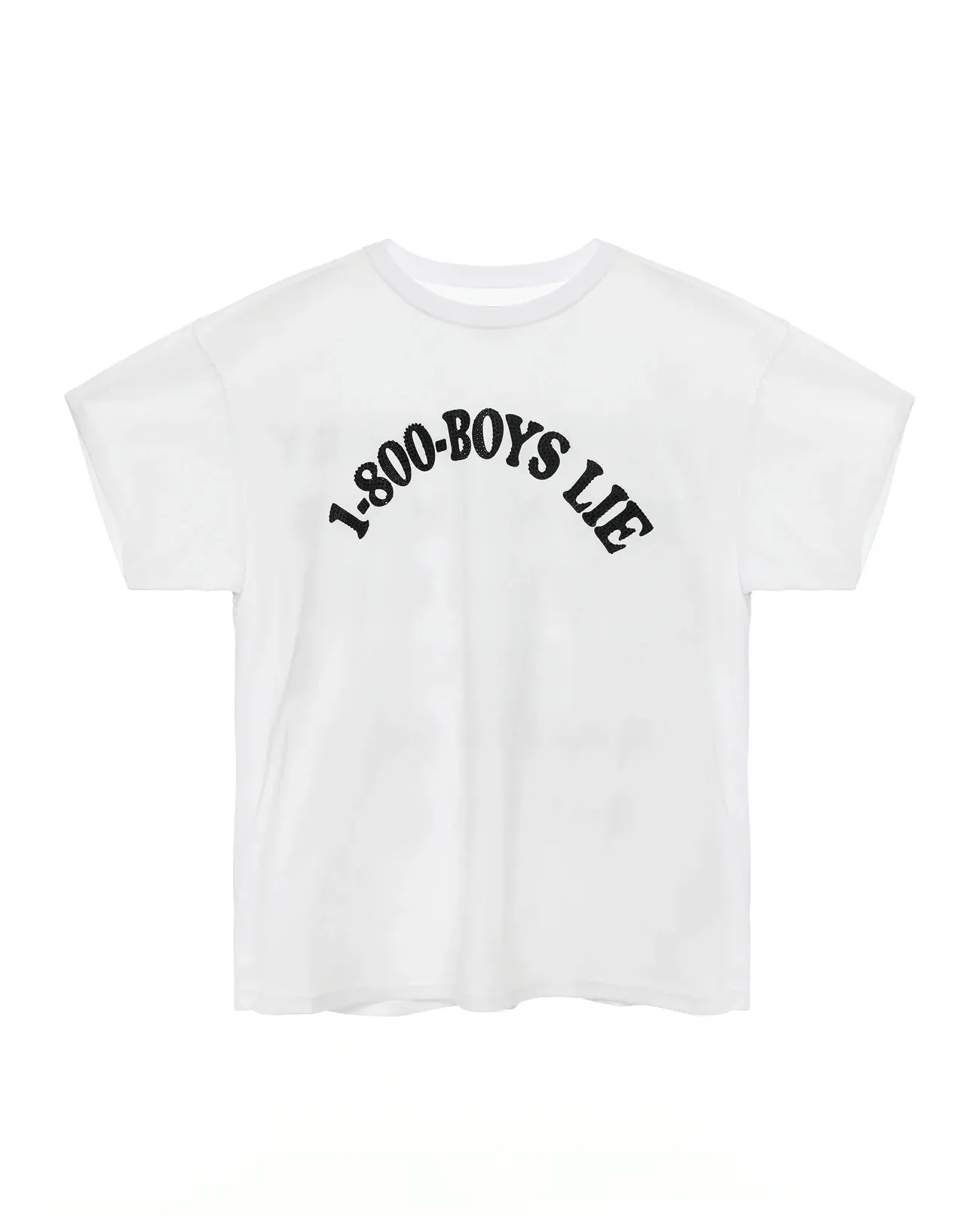 White 1-800 Revamped Boyfriend Tee