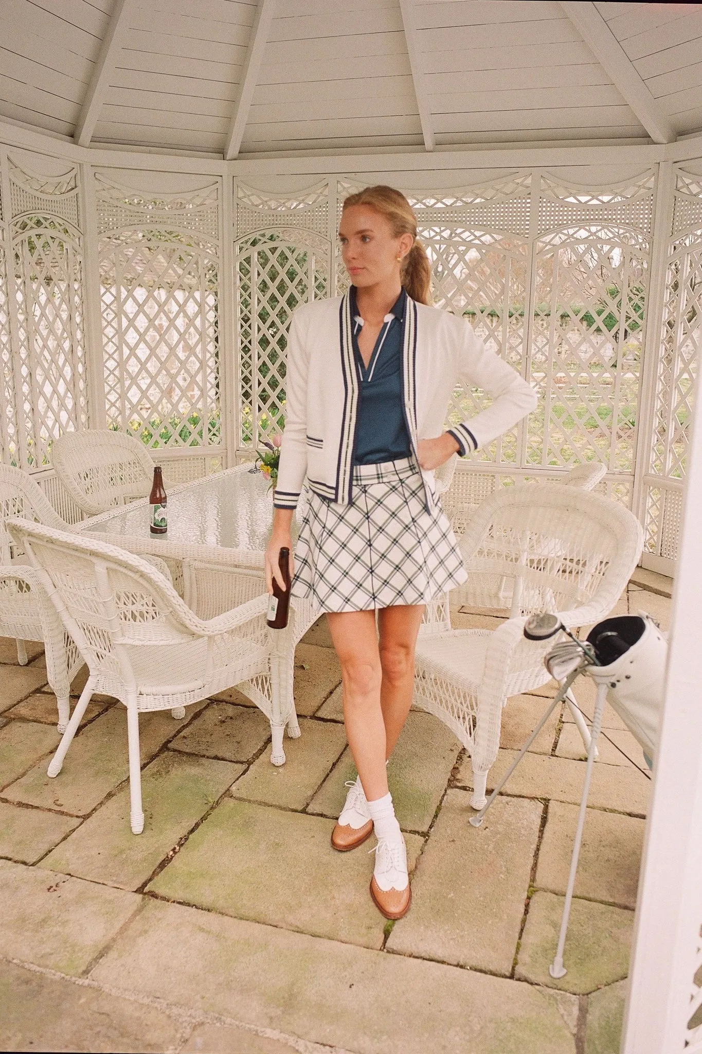 White Charley Golf Cardigan
