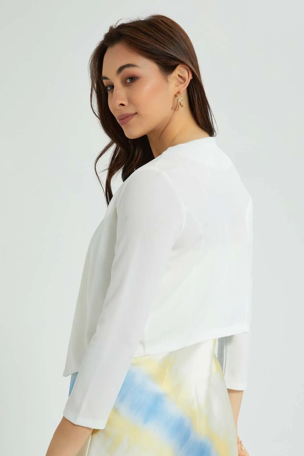White Cropped Jacket