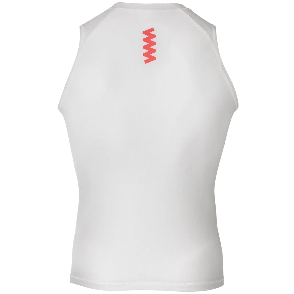 Zag 2.0 White Unisex Base Layer- Sleeveless